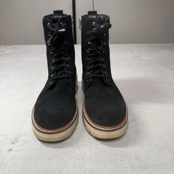 Clarks Orianna Hi Suede Lace Up Boots Women’s 8.5 Black Combat Chunky - Picture 6 of 11